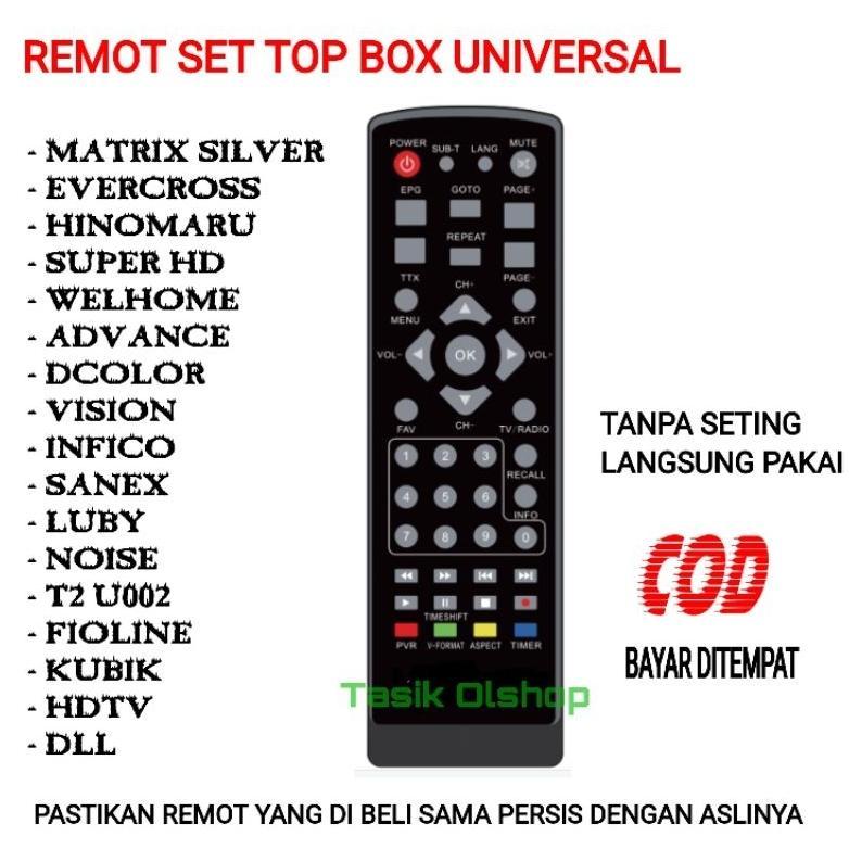 VELMORASUPPLY REMOT DIGITAL SET TOP BOX T2 U002  LUBY ADVANCE INFICO VITARA FIOLINE FLECO GOLDSAT SU