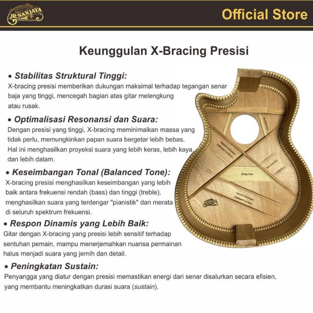ARDITOGALLERY GITAR AKUSTIK/AKUSTIK ELECTRIK ORIGINAL JR.SANJAYA DREAM 01 GAN (FREE PACKING KAYU) OR