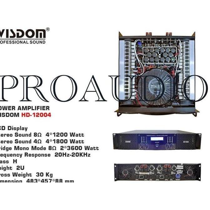 NEW Power Wisdom HD12004 4 Channel Power Amplifier Wisdom HD-12004 Ori