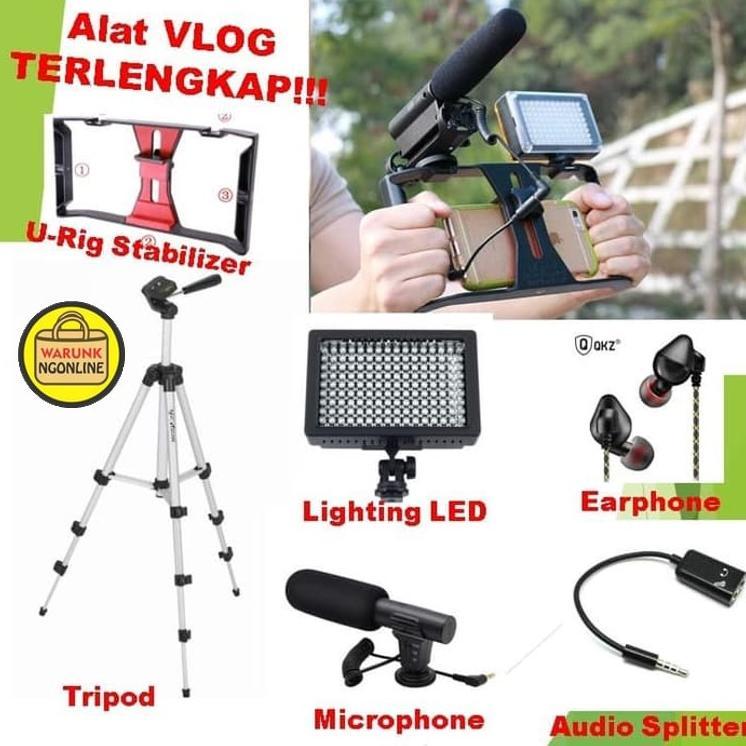 PAKET LENGKAP Alat VLOG - YOUTUBER - VLOGGER - video recording - rekaman VIDEO STABILIZER