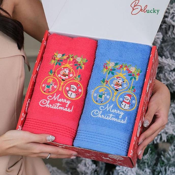 Handuk Ready Bordir Premium Kado Natal Christmas Hampers- CHRISTMAS