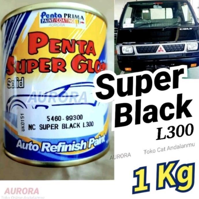 NEW Cat Penta Super Gloss NC Super Black L300 1kg  Hitam Solid | sepeda motor mobil duco duko diko k