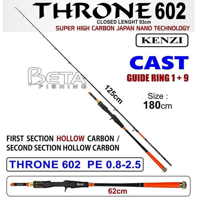 TERMURAH - KENZI Rod Pancing Throne 602 Cast Joran Casting
