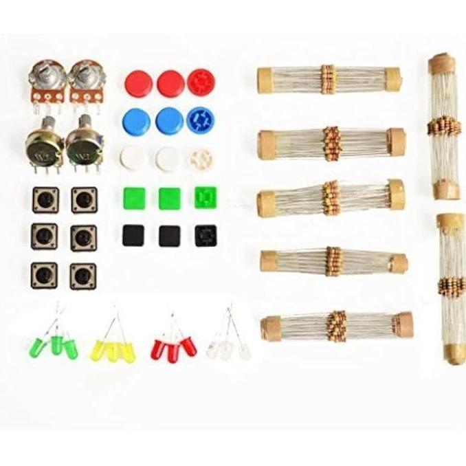 TERLARIS PAKET KIT PEMULA ELEKTRONIK KOMPONEN SET DASAR RESISTOR POTENSIOMETER LED DIY