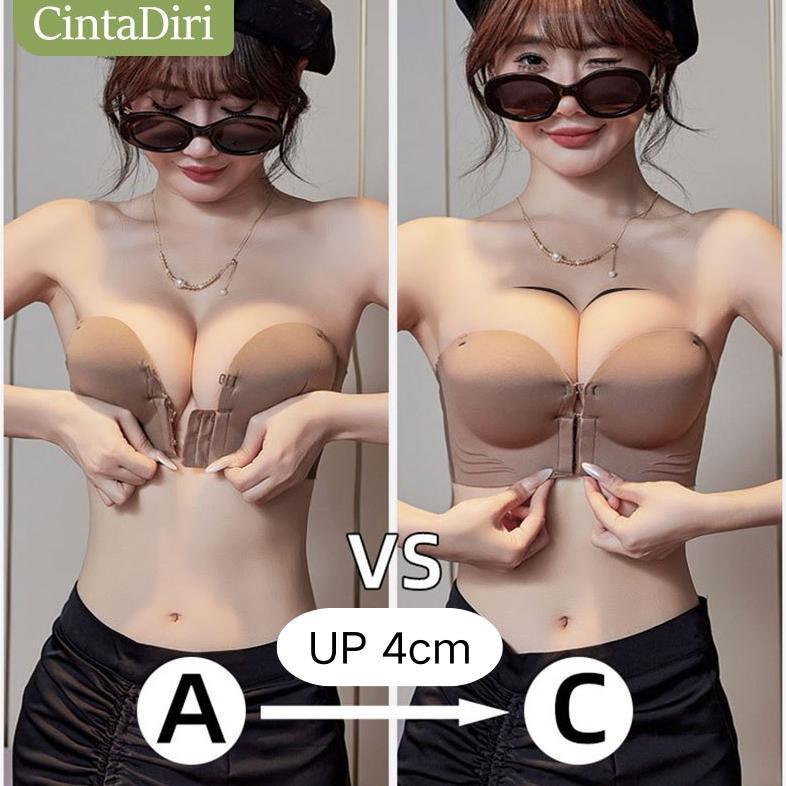 Hot Deals Cinta Diri Bra Push Up Bra Kancing Depan Bra Tanpa Tali Busa Tebal Bh Wanita Tanpa Kawat