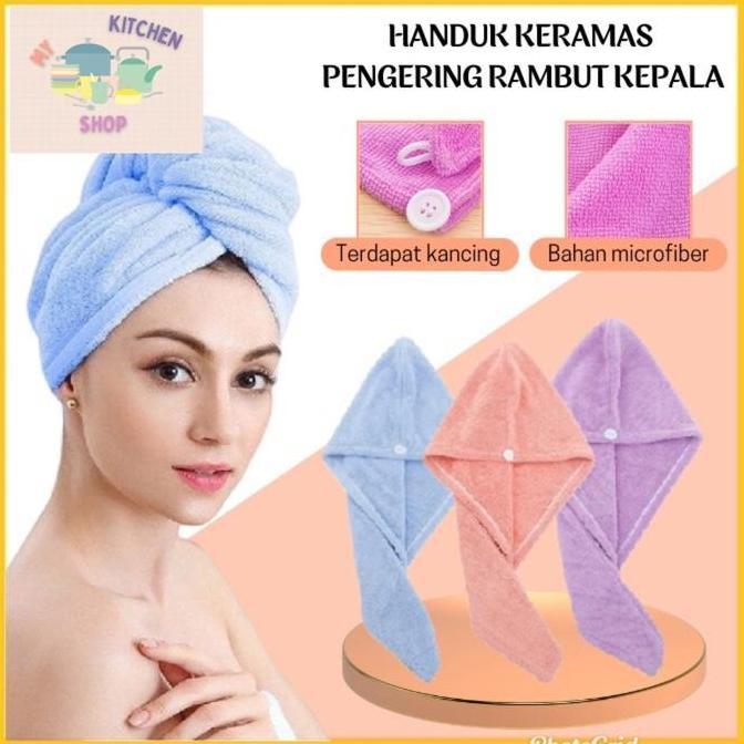 HILYAWN Handuk Pengering Rambut Microfiber / handuk pengering rambut kepala / handuk pengering rambu