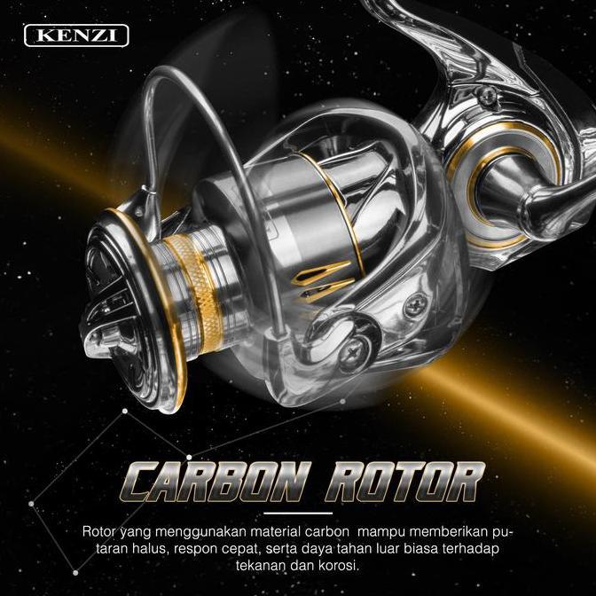 BEBAS ONGKIR - REEL KENZI POLARIS SW 2000 3000 4000 6000 G1 DURALIUM ROTOR CARBON ALLUMINIUM BODY wi
