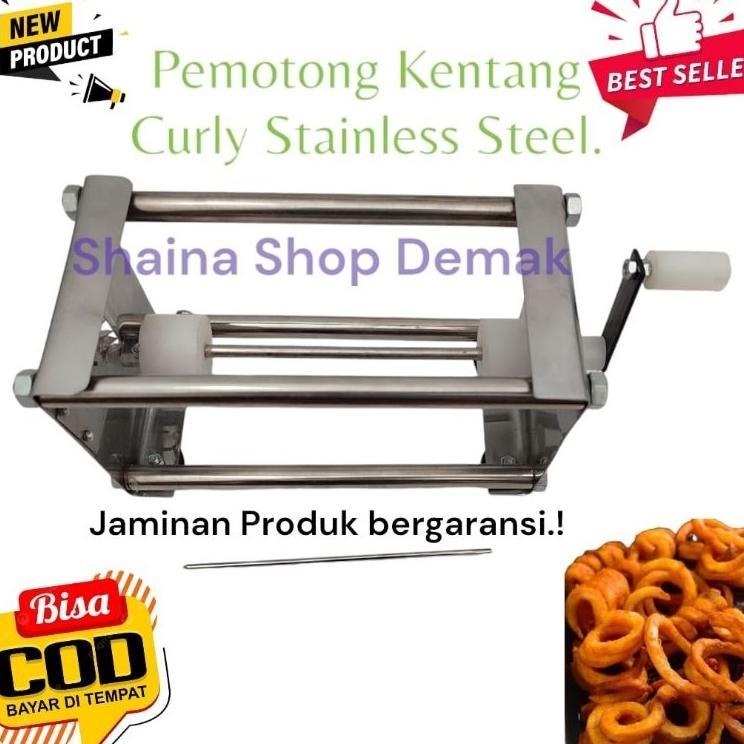 Alat Pemotong Viral Kentang Curly Bahan Stainless Steel Anti Karat