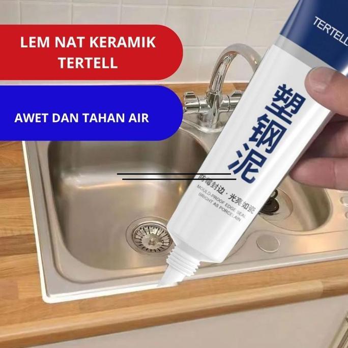 HILYAWN TERTELL Lem Nat Keramik Kamar Mandi Waterproof 150 Ml / Lem Dempul Keramik / Lem Pendempul K