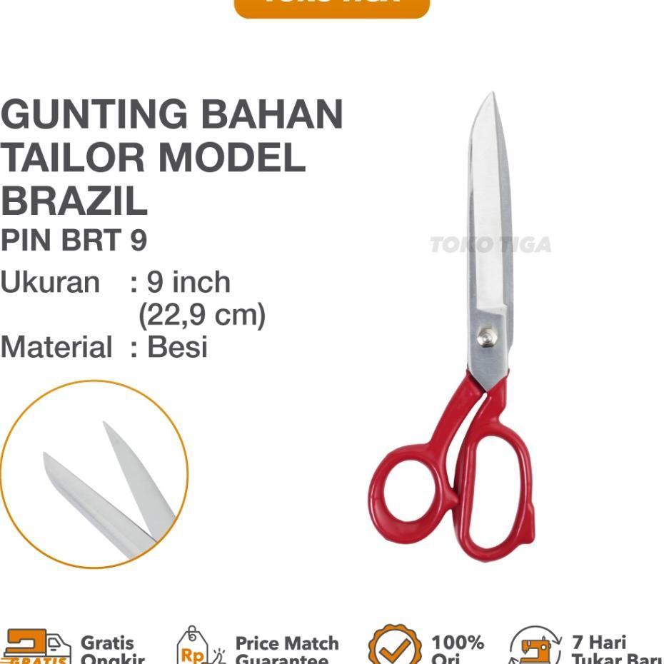 Gunting Potong Bahan Kain Model Brazil Pin 9" Inch (Brt-9)