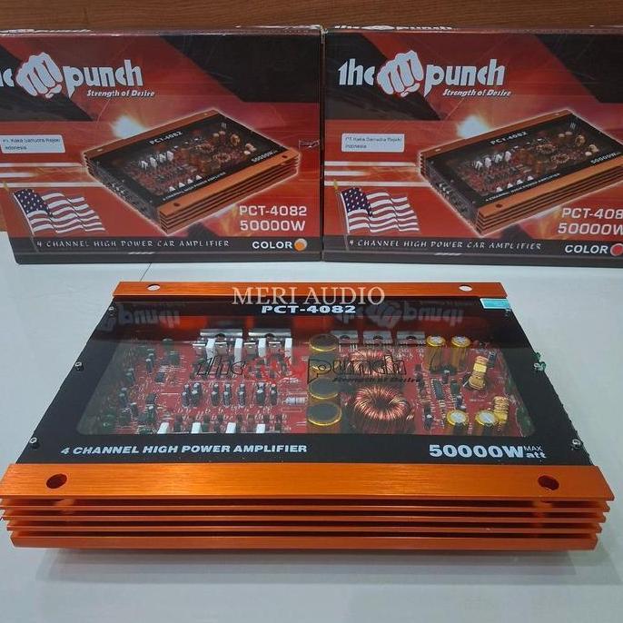 Power  Punch Power 4Channel Amplifier PCT 4082 50000 Watts Max Tri Mode & Bass Adjustment Car Audio 