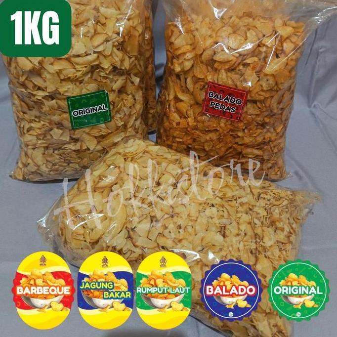 Keripik Singkong  Kasuka Patahan/remahan 1Kg, Enak Gurih dan Renyah/ Snack Kripik  Jagung Pedas  Bbq