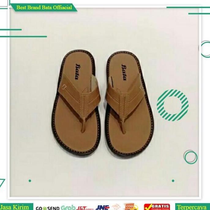 Bata Orinal Bata sandal Pria kulit Model pria Sandal Flat 871-3016