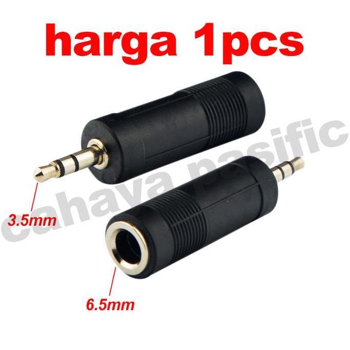CONVERTER AUDIO 6.5MM AUX TO 3.5MM plastik - JACK COVER BESAR KE KECIL
