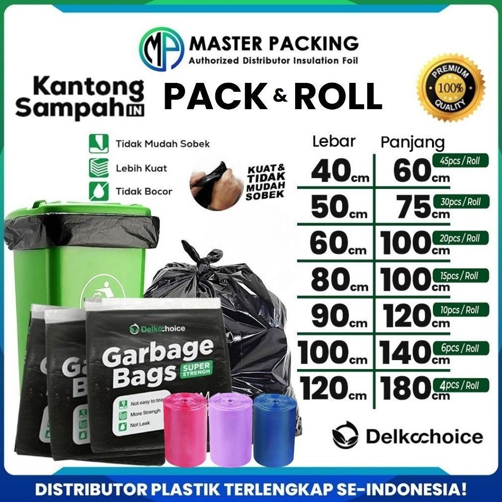 Plastik Kresek Kantong Sampah / Plastic Trash Bag / Garbage Bag Hitam Delkochoice Harga Per-Pack