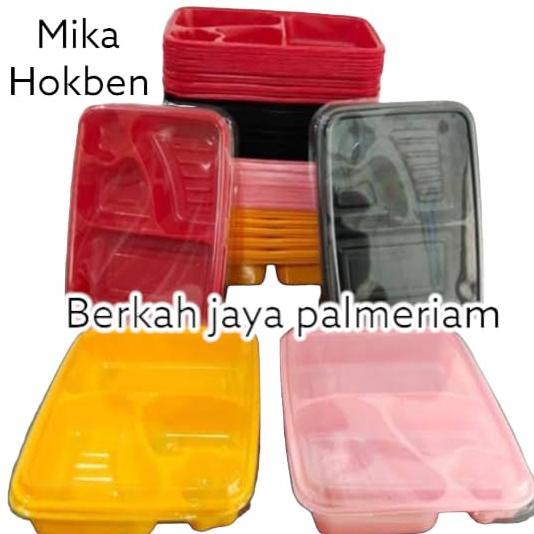 Terlaris Mika Bento Bintang / Mika Bento / Tray Hokben / Mika Warna / Mika Skat 4 + Tutup Per Pack I