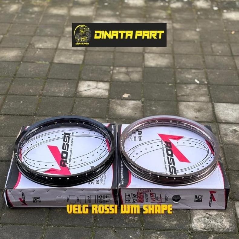 Velg ROSSI WM Shape Hitam Glossy Ring 17 Ukuran 140 160 185 Satu Set & Bijian