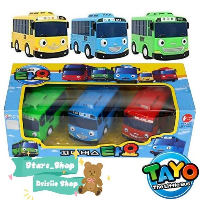 Mainan Tayo The Little Bus Wind Up Car Set 3pcs Original /Mainan Mobil