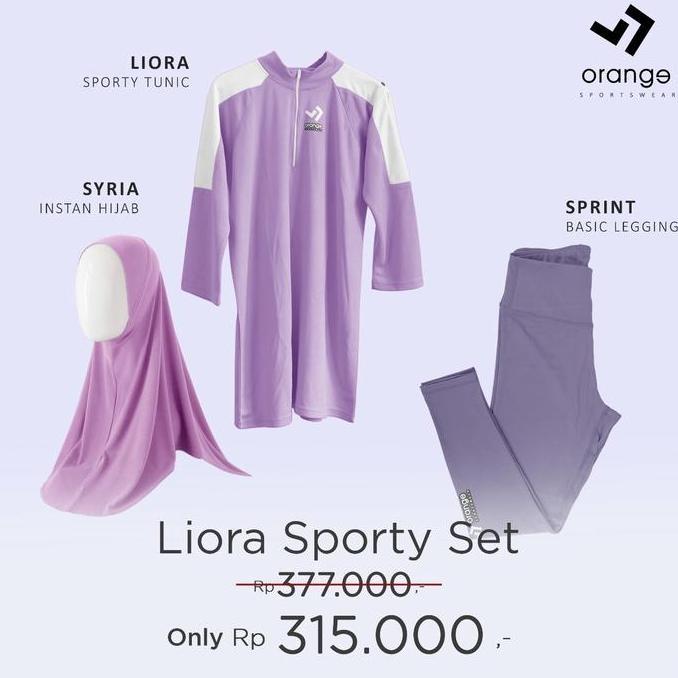 Setelan Olahraga Liora Sporty Set Baju Kaos Tunik Muslim Wanita Celana Legging Dry Fit Lycra