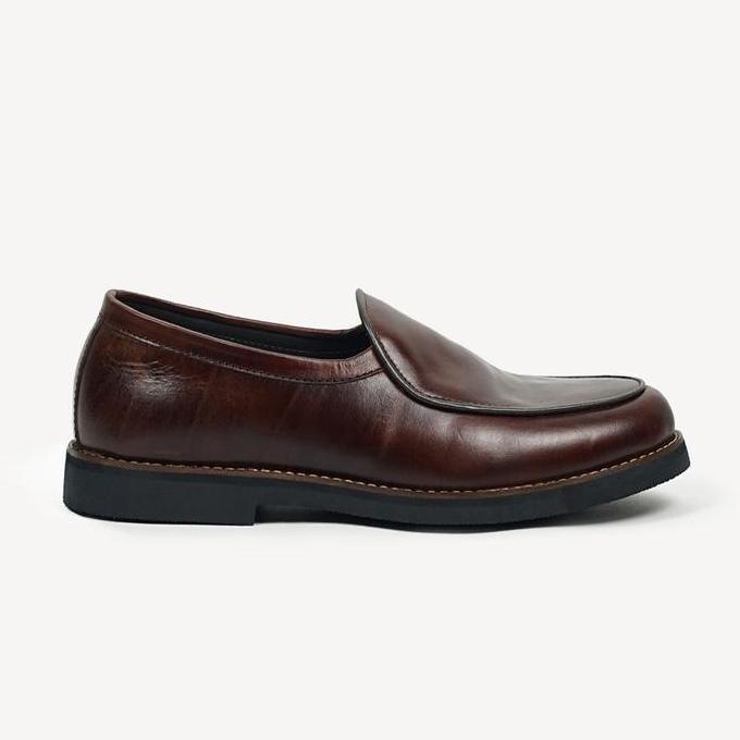 Sepatu Kulit Pria | Floody Blue | Brown Loafers