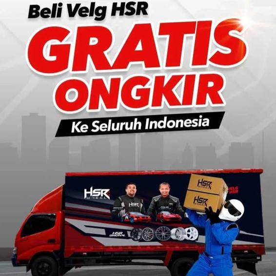 Velg Racing Ring 15 Mobil Mirage Brio Agya Mobilio, Velg Black Chrome HSR Wheel Yalimo