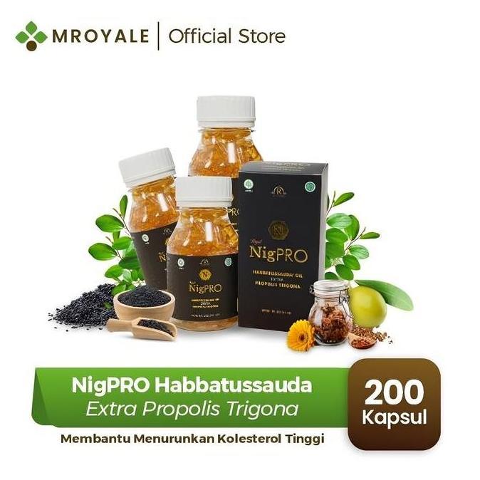Royal Nigpro Premium Habbatussauda Extra Propolis Trigona & Daun Bidara Terbaru 