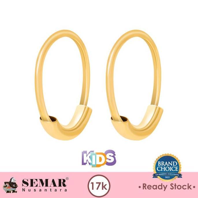 Wimzard - Anting Emas Baby Kawatan Polos 17K Semar Nusantara