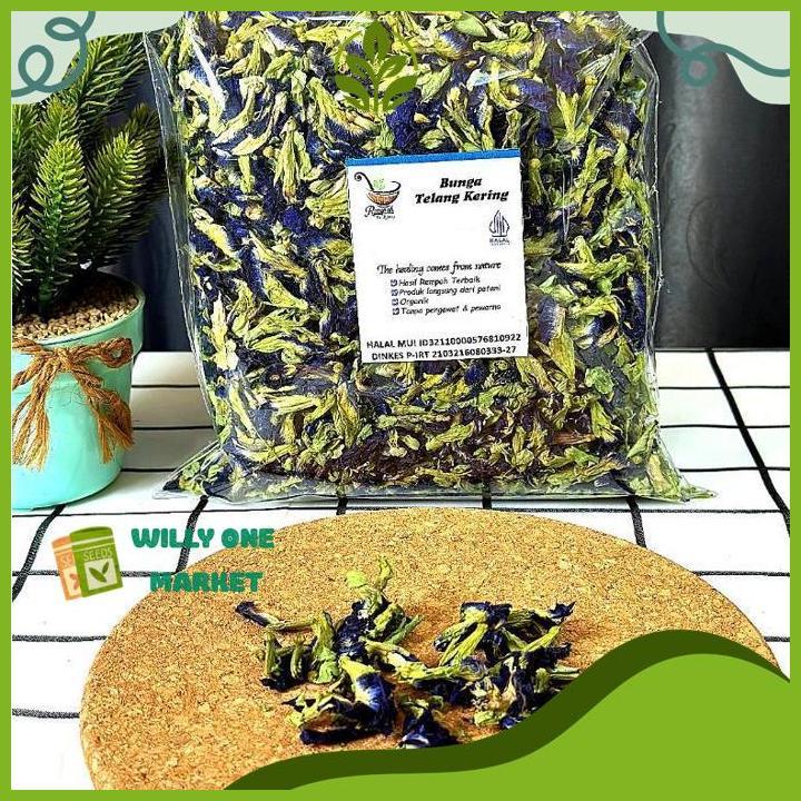 BUNGA TELANG KERING ORGANIK 1 KG - TEH TELANG BIRU BERSIH WILLY ONE MARKET