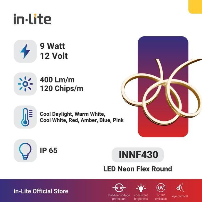 Promo In-Lite Lampu Led Neon Flex Round Innf430 Terbaru 