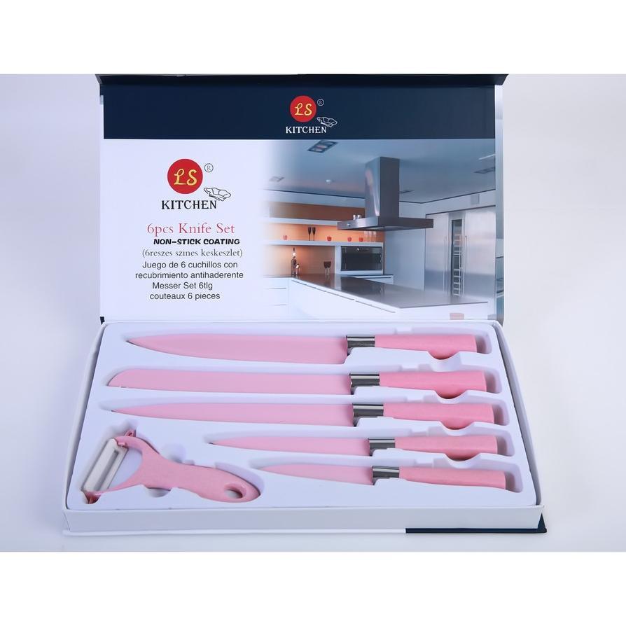 Sale Vs333 Pisau Dapur Set Full Color Pink Isi 6 Pcs 05
