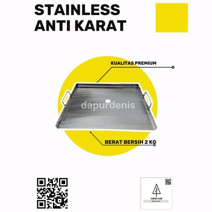[1.6 Mm]Wajan Roti Bakar Stainless / Loyang Roti Bakar / Wajan Burger / Wajan Kebab / Panggangan Rot