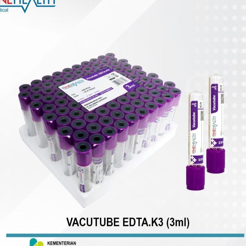 Onehealth Tabung Edta 3Ml Tabung Darah Tabung Plain 3Ml Tabung Kimia Tabung Vacutube Edta Vacutube P