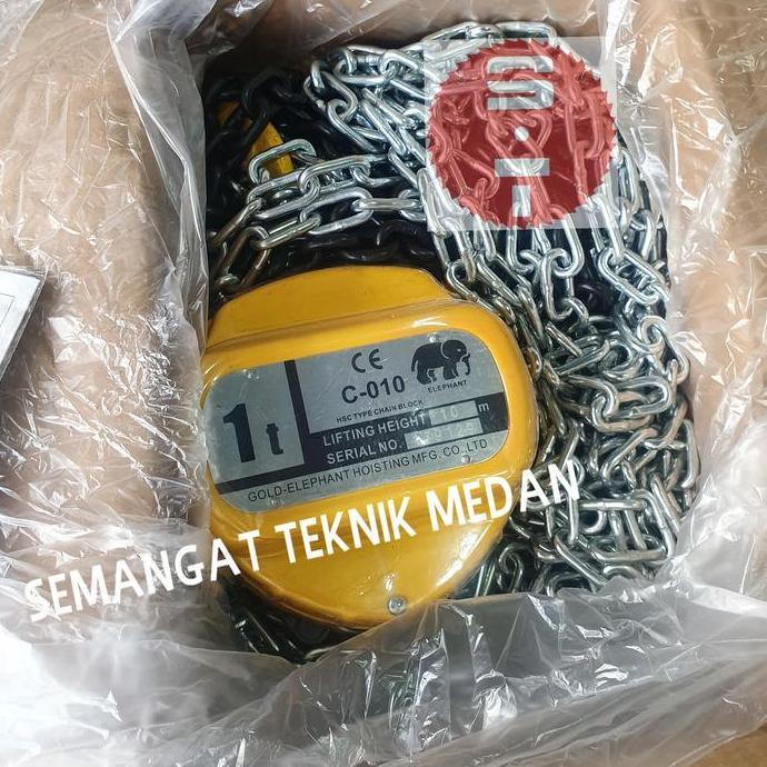 NEW CHAIN BLOCK TAKEL KATROL HOIST 1TON 1 TON 10 METER 10 M ELEPHANT GAJAH