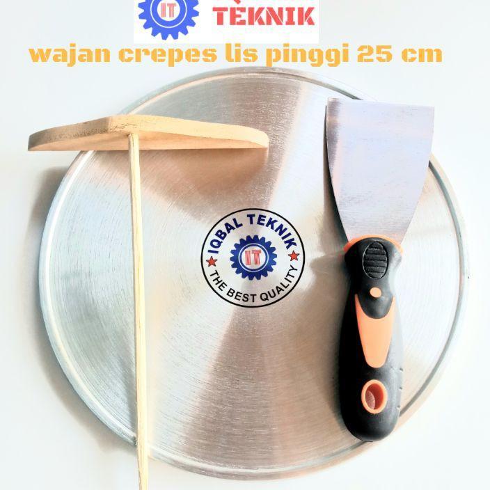 Wajan Datar Crepes Loyang Krepes 25Cm Lengkap Dengan Perata Crepes Dan Kape