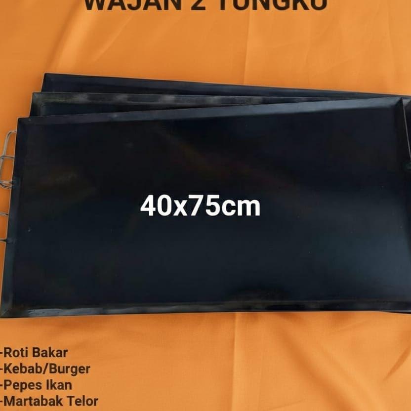 Wajan Roti Bakar 2 Tungku / Roti John / Wajan Panggang Barbeque / Wajan Anti Lengket Jumbo Termurah 