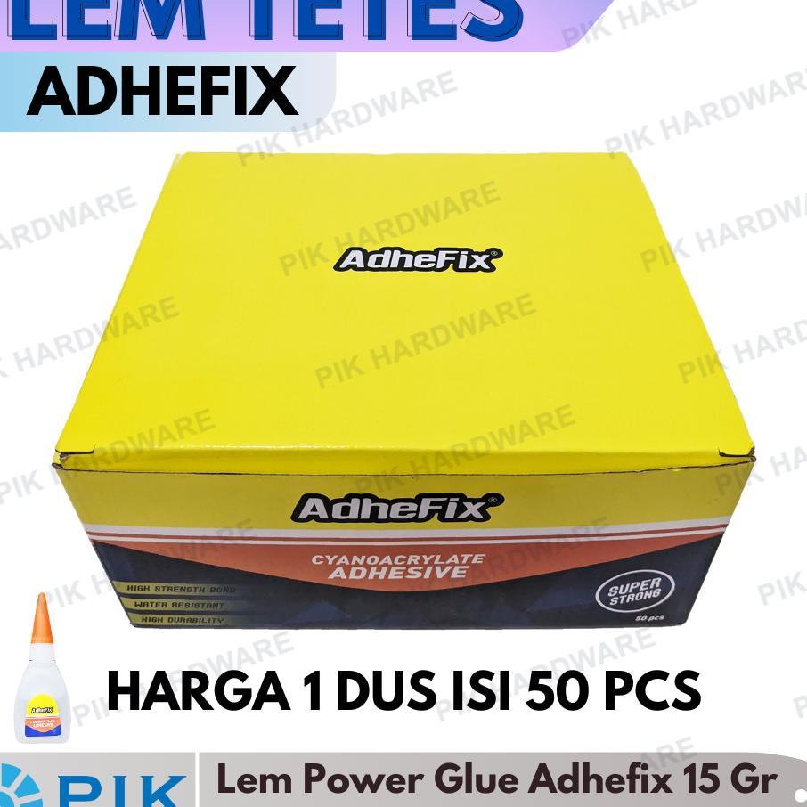 50 Pcs Lem Korea - Lem Tetes Adhefix 15Gr Serbaguna | Lem Setan Instant | Power Glue Super Rekat Kua