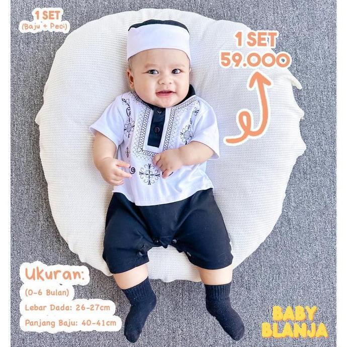 Stile- Baju Koko Bayi Laki-Laki Newborn Abiyan Set
