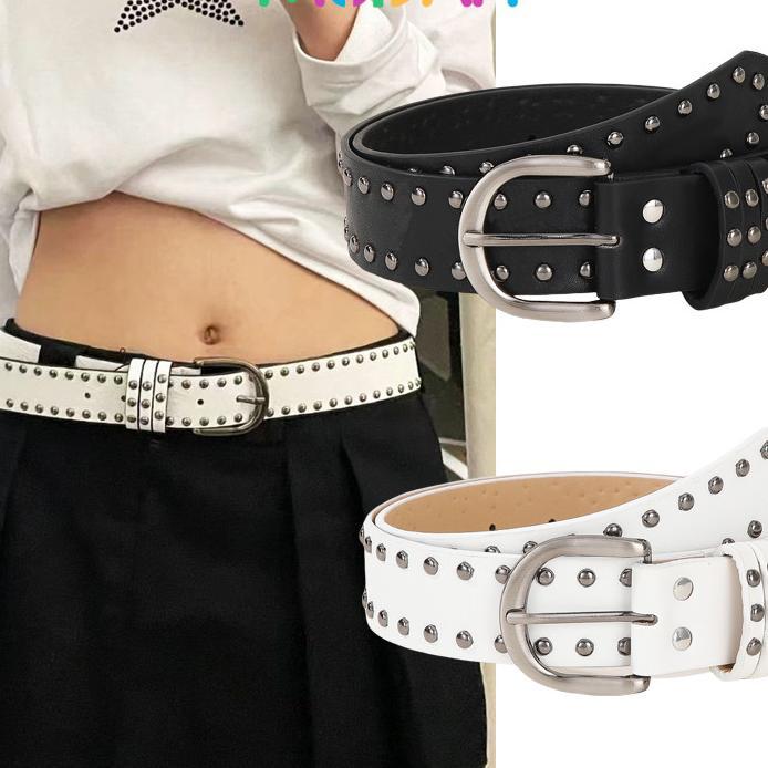 Hitam/Putih Ikat Pinggang Wanita/Pria Belt Y2K Tahun Ikat Fashion Korea Simple Dan Serbaguna Belt Pu