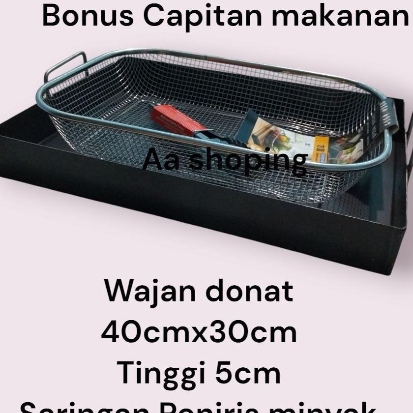 1Set Wajan Penggorengan Donat Kentang 40Cm Stainless