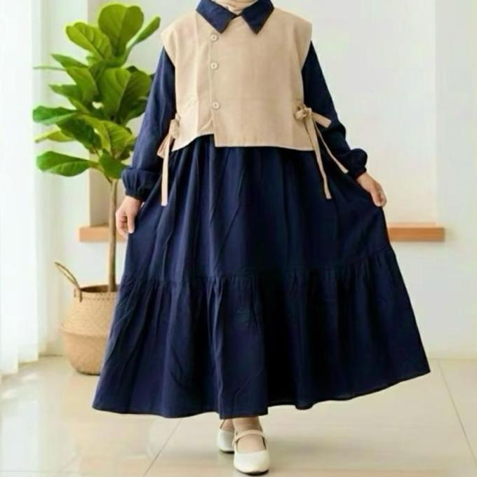 NEW GAMIS ANAK SET ROMPI GAMIS MUSLIM ANAK PEREMPUAN REMAJA ANAK TANGGUNG 6 THN SAMPAI 15 THN GAMIS 