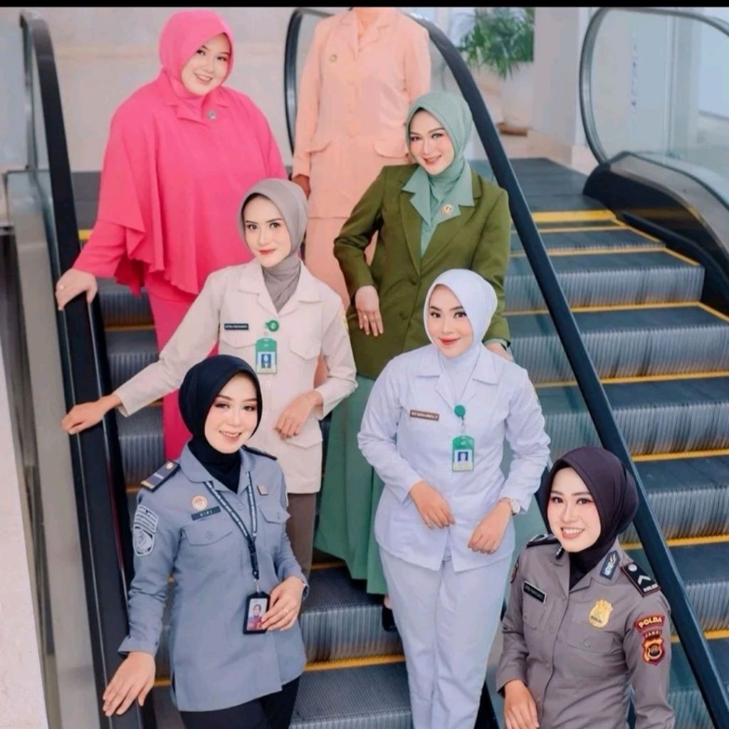 Hijab Dinas Anti Tembem ||Hijab Dinas Instan Spandex Sutra||Pns|Pemda||Polwan||Bhayangkari|Perawat||