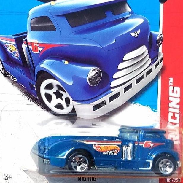 HOTWHEELS MIG RIG 2013 BIRU - TEAM HOTWHEELS TRUCK HAULER New