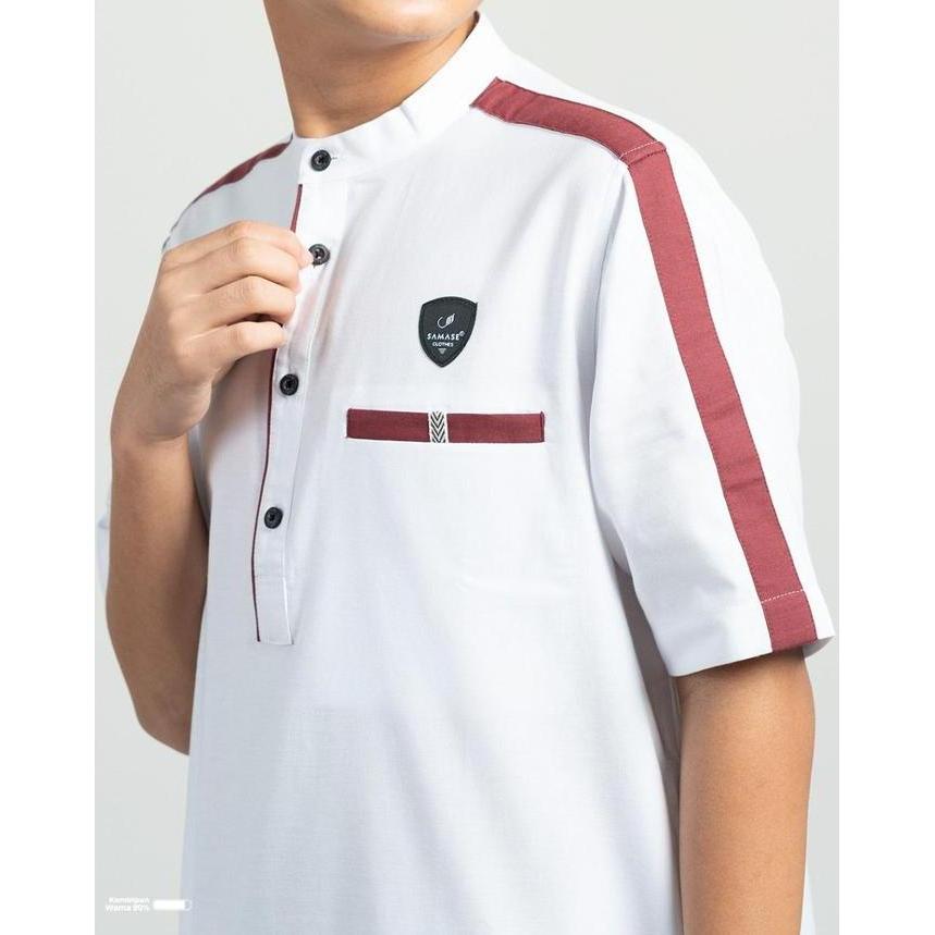 SAMASE Jubba Syabab U061 Lengan Pendek Jubah Baju Gamis Anak Remaja Laki LakiTerbaru Samase Offical
