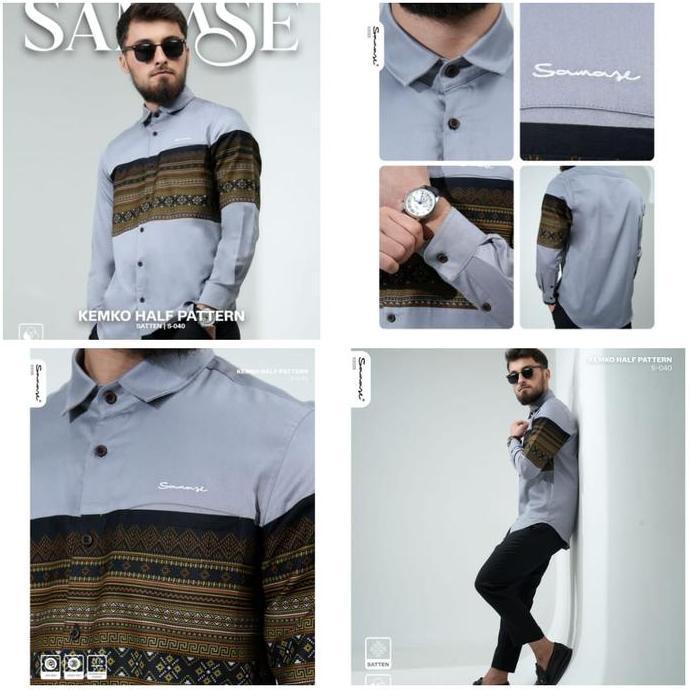 SAMASE S-040 Orinal Kemko Heritage Kemeja Koko Batik Pria - Satten