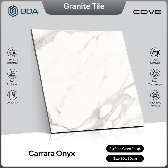 BDA Granite Tile Granit 80x80 Keramik Lantai Keramik Dinding Carrara Onyx