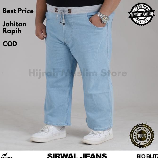 Celana Sirwal Sunah cingkrang pria / Sirwal Kamil Jeans Jumbo celana sholat