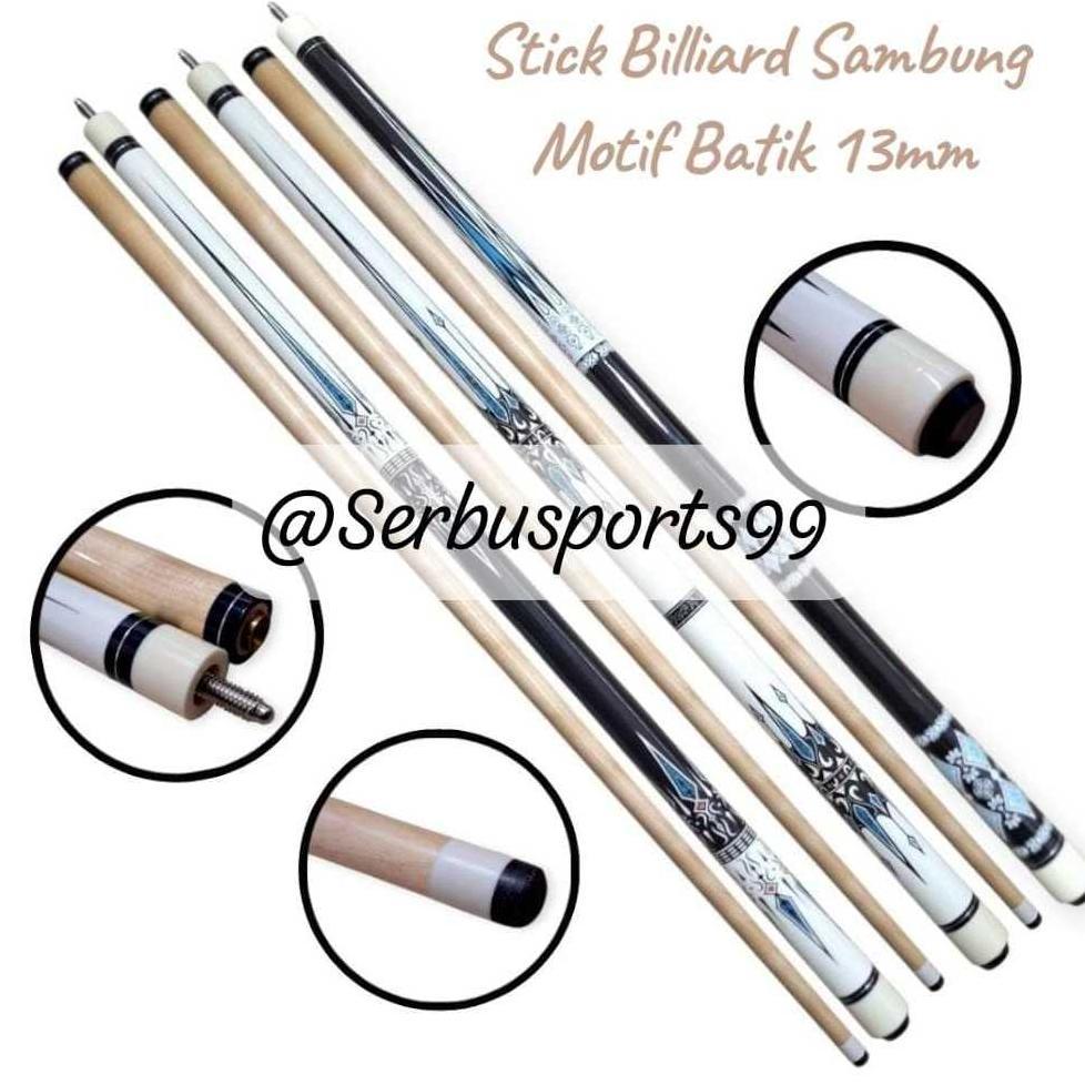 STICK BILLIARD SAMBUNG 2 STICK 13MM UKURAN MEJA 9 FEET billiard