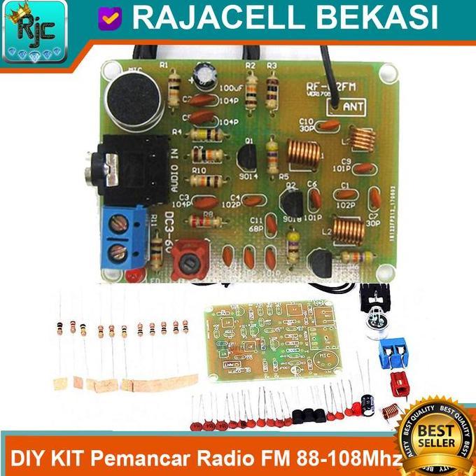 DIY KIT Pemancar Radio FM Wireless Mic 88-108Mhz Transmitter 50M-500M