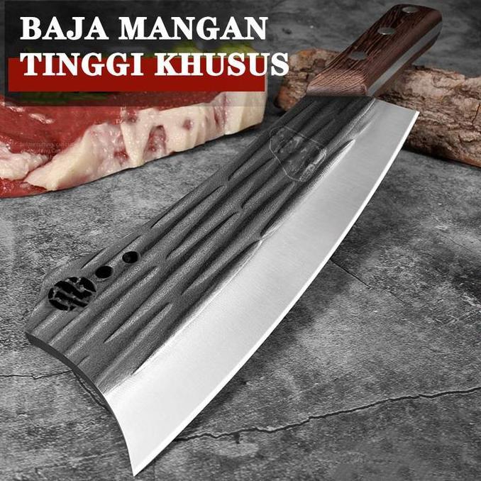 pisau Daging pisau Koki pisau baja Premium pisau Dapur Super Tajam Unik Garis-Garis Kitchenware pisa