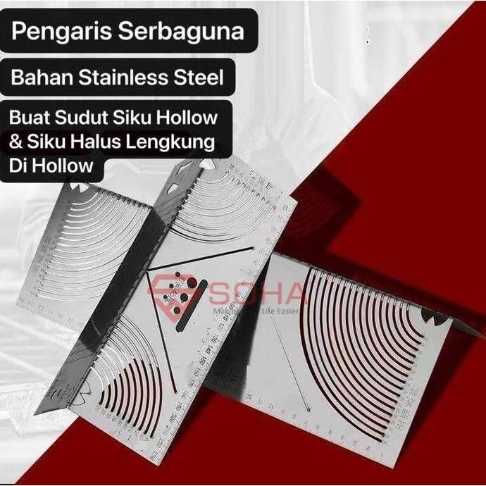 TK-43 Penggaris Bisa Bending Hollow Buat Siku Halus Lengkung dan Potong Sudut Siku dan Rapi Besi Hol
